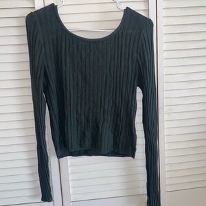 Women’s dark green striped top